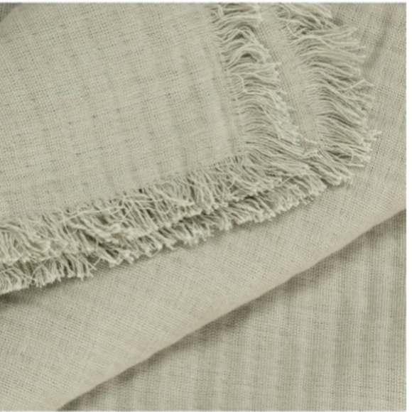 Nate Home Cotton Matelasse Blanket King, Color: Sage Green - Picture 3 of 3